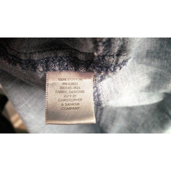 C.J. Banks Sleeveless Shift Jean Dress with White Palm Trees Women's 2X - Picture 7 of 8